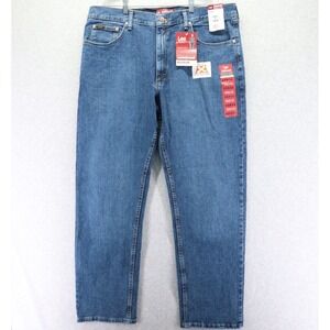 Lee Jeans Mens 42x32 Dylan Regular Straight Leg 5-Pocket Premium Denim Blue NWT